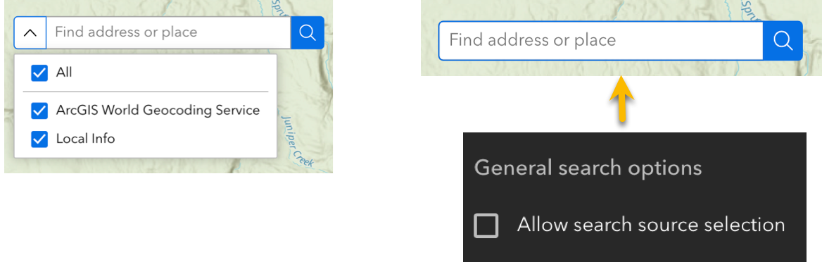 No drop-down menu in Search