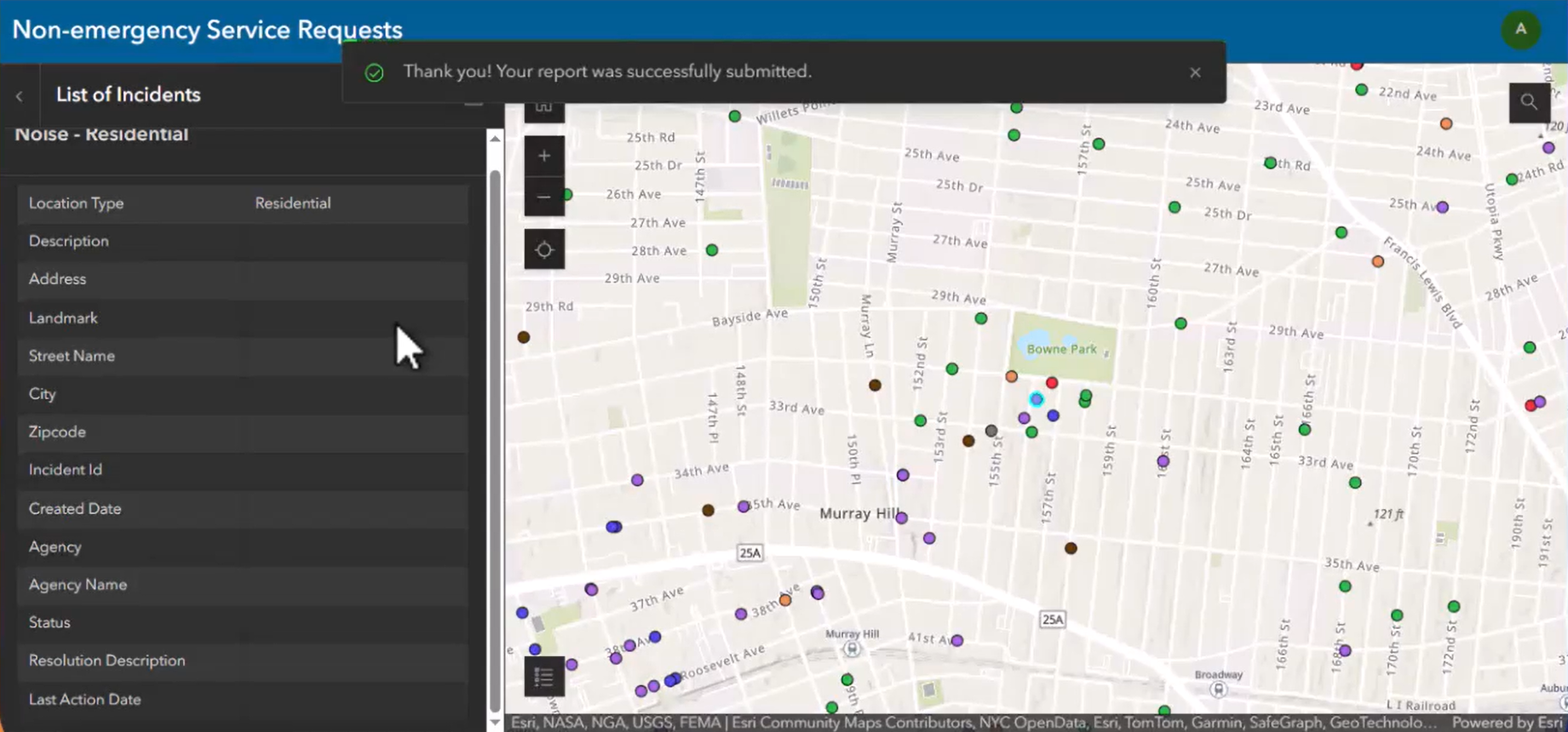 A new incident report containing very little information.
