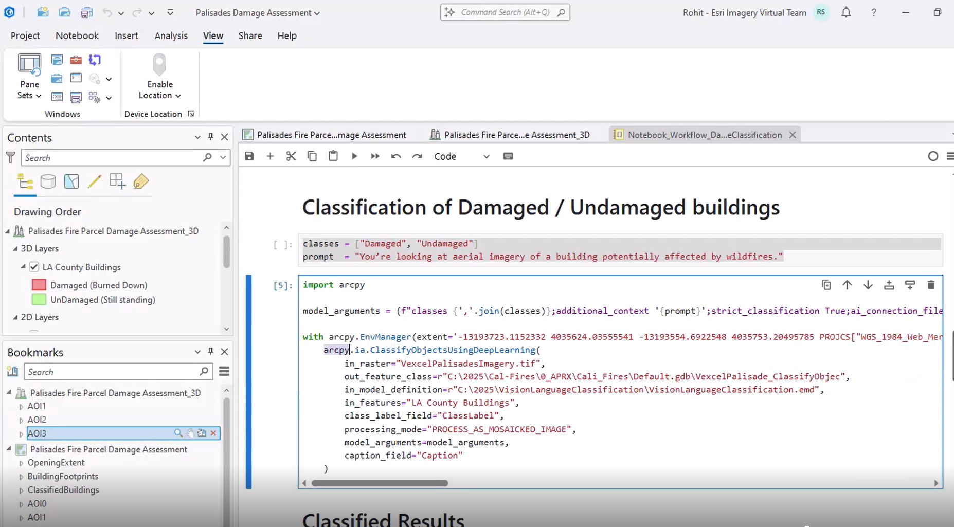 Automating the classification using ArcPy and ArcGIS Notebooks