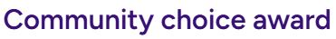 Title that reads "Community choice award"
