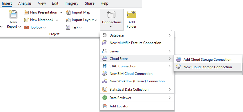 ACS Menu in ArcGIS Pro UI
