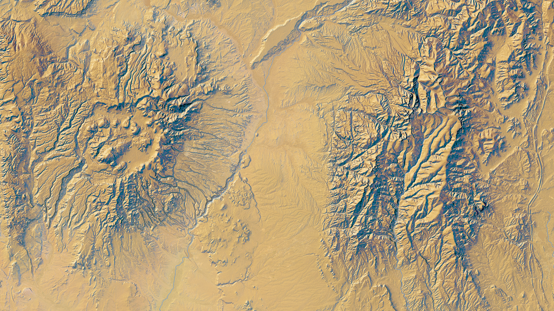 Map of terrain surrounding Santa Fe, New Mexico