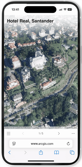 GIF of Scene Viewer mobile user interface showing the landscape of Cabo Mayor, Cantabria.