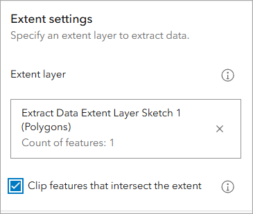 The Extract Data tool - Extent Settings