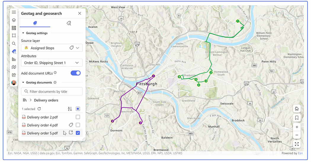 Gif depicting geotagging and resulting toast message
