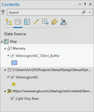 Contents pane List By Data Sources tab