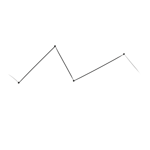 Animation of points being extruded away from a centerline and connected, to form triangles.