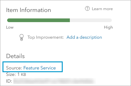 Access to the source feature service