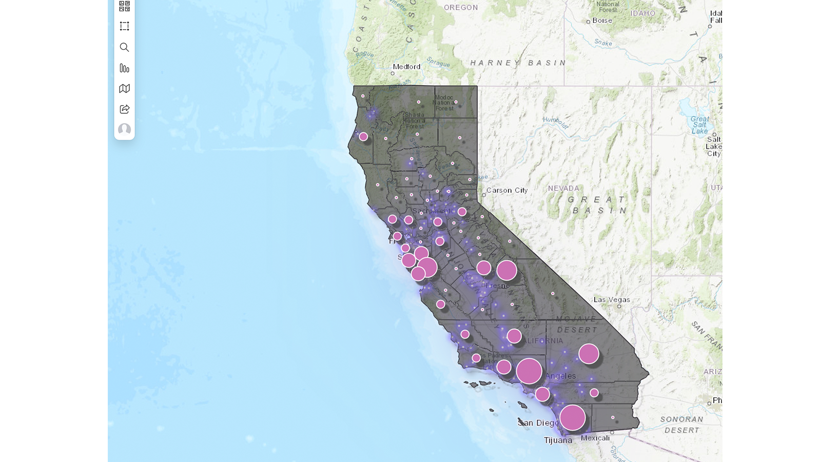 Map with layer effects