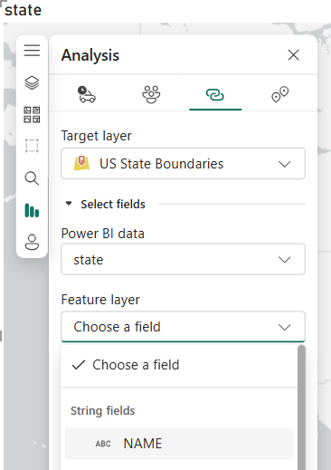 The Join Layer tool is shown with Feature layer field options and NAME field selected.