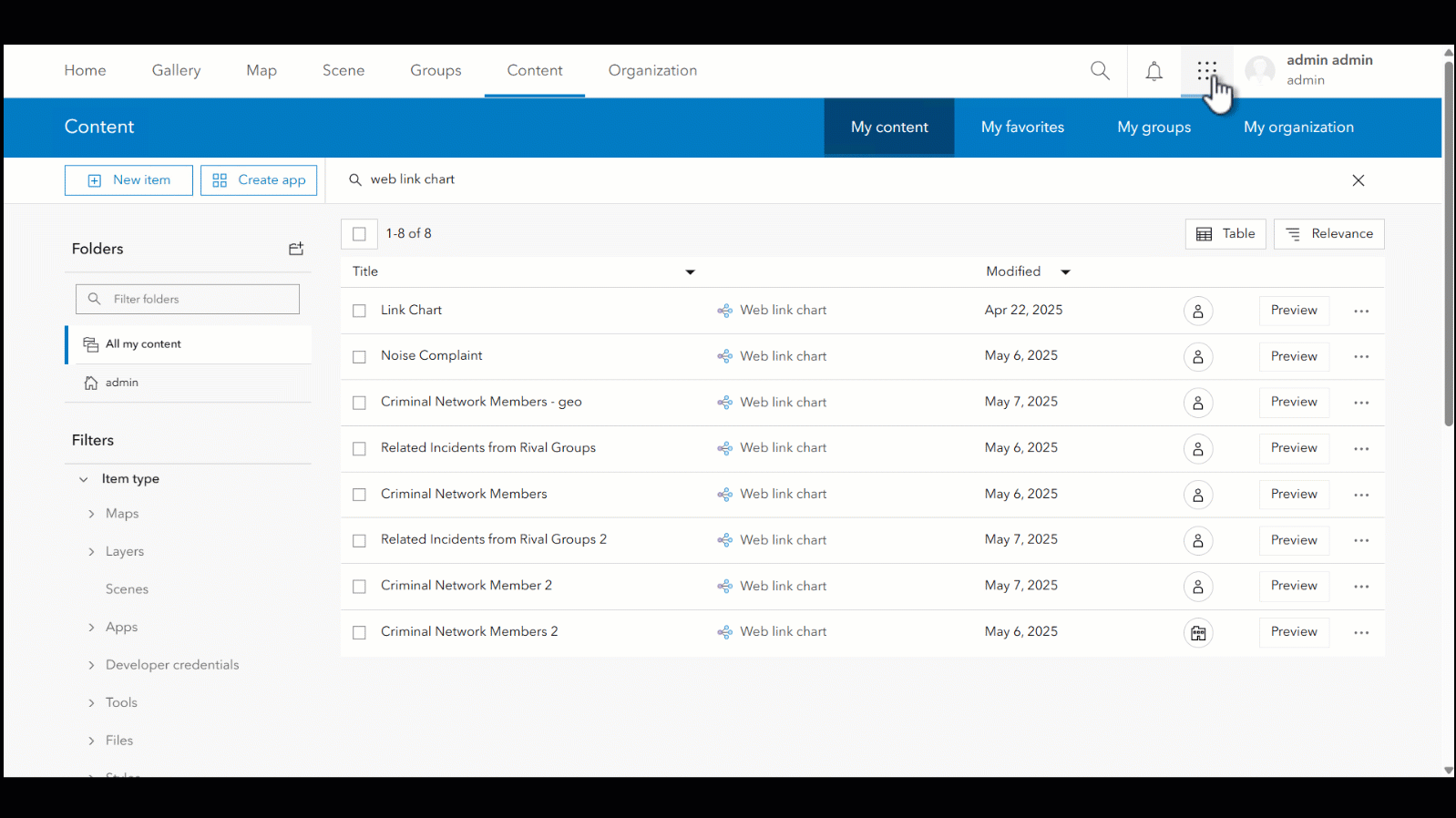 View web Link Charts anywhere with the Instant App Basic Template and embed it in other ArcGIS web apps.