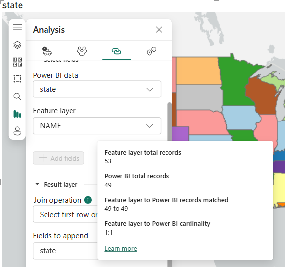 Join operation information is showing cardinality is 1:1.