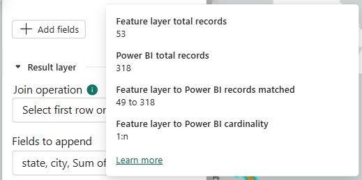 The Join operation information is showing cardinality 1:n.