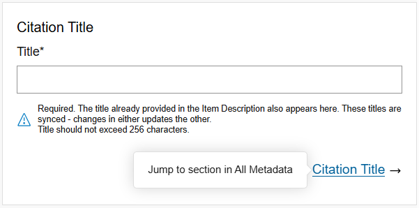 Jump To Section In All Metdata link at the bottom of the metadata element card.