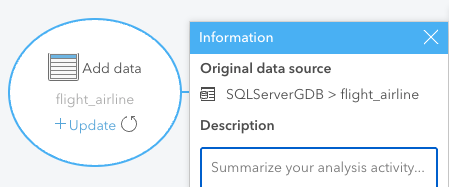 Details in the Information Icon showing the description of the dataset