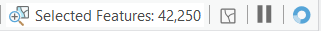 Figure 2: Status bar showing the number of selected rail points with a spinning wheel indicating drawing in progress.