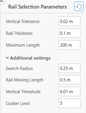 Figure 1: User interface of the Rail Selection tool.
