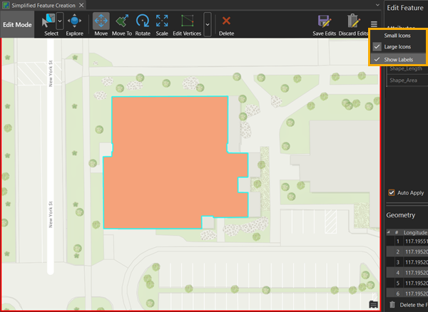 ArcGIS AllSource in Edit Mode with a Polygon feature selected