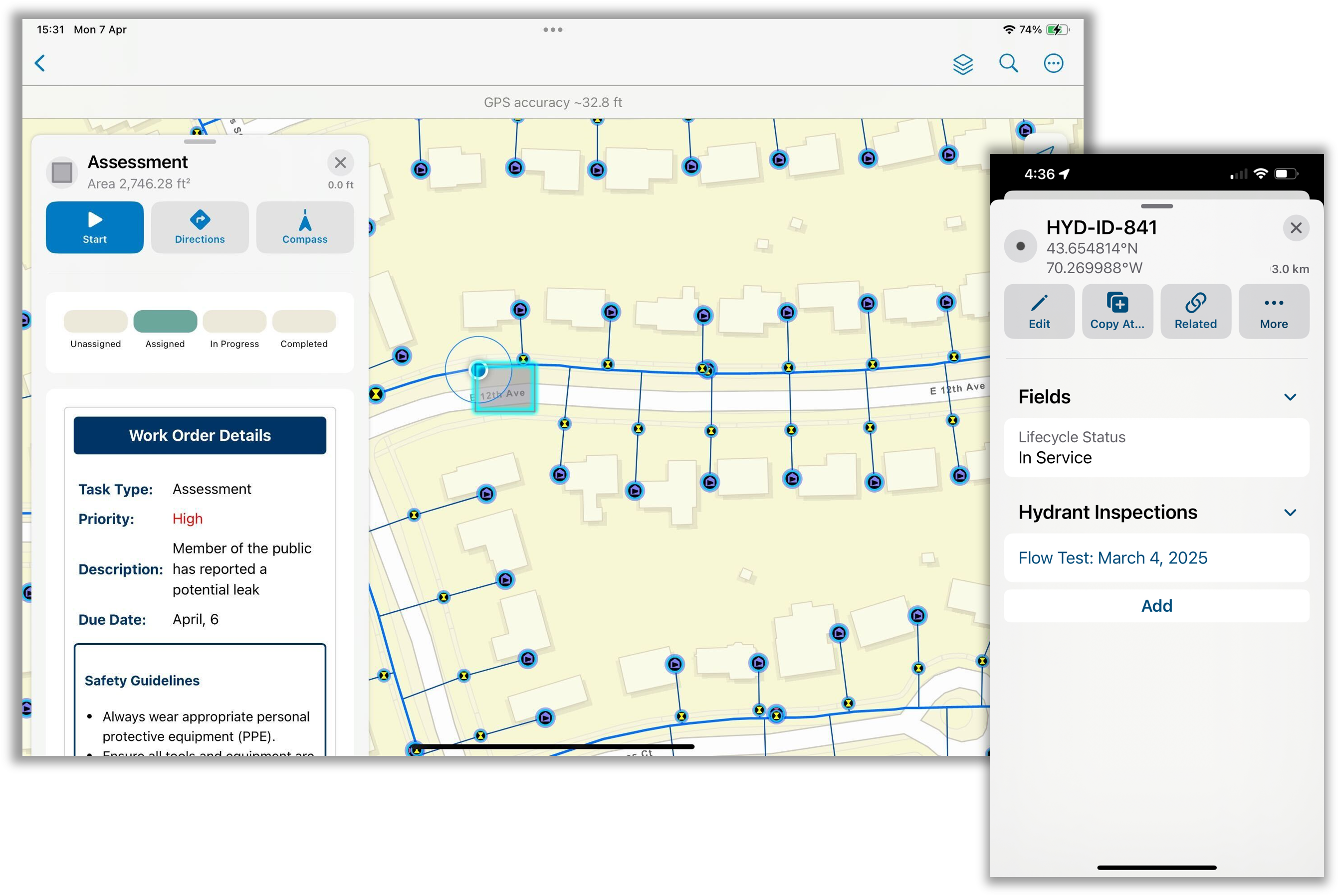 See the work that needs to be completed with Tasks and perform inspections faster with Related records Pop Up Elements