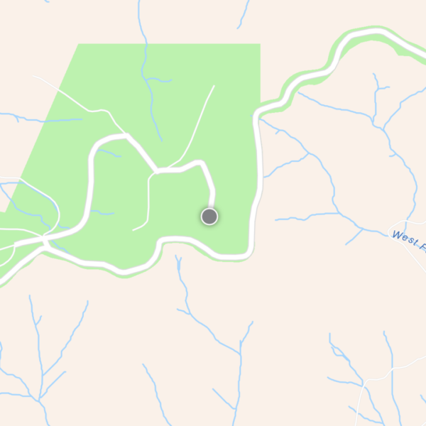 A grey dot denoting last known position on a map