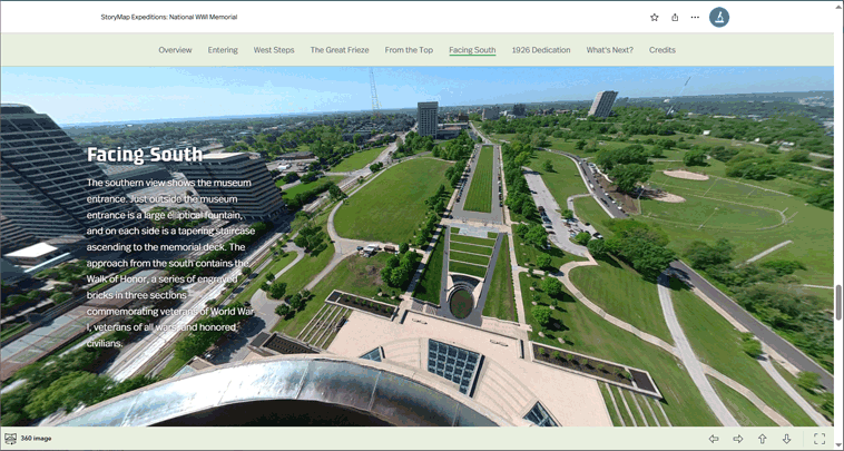 StoryMap with 360 images