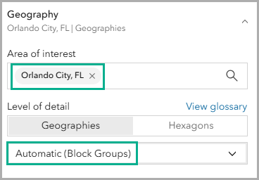 Set your area of interest and level of detail.