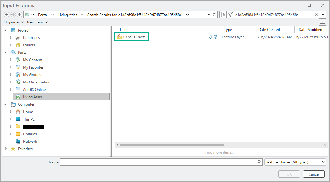 Search for census tracts.
