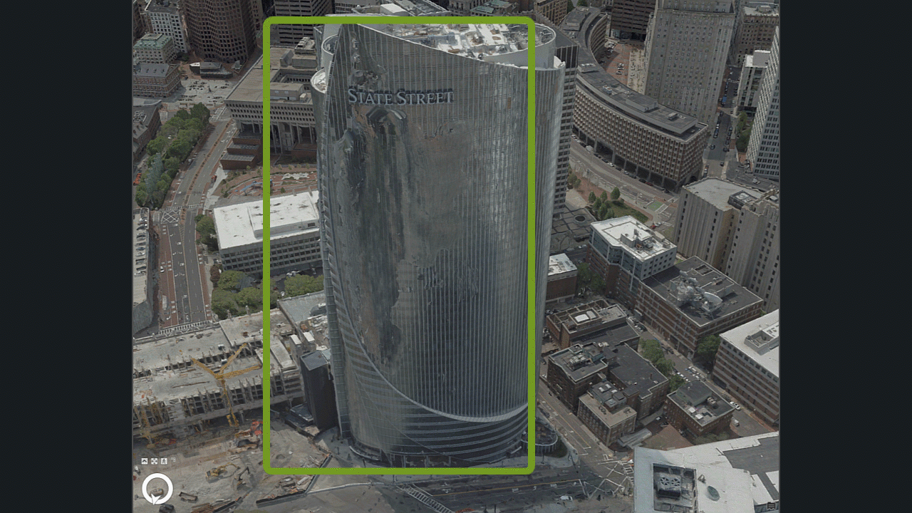 Building facade before after lidar 3D mesh