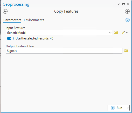 Copy Feature Geoprocessing Tool - Feature Class Signal