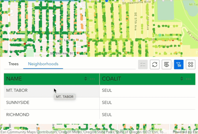 Hover over for highlighting