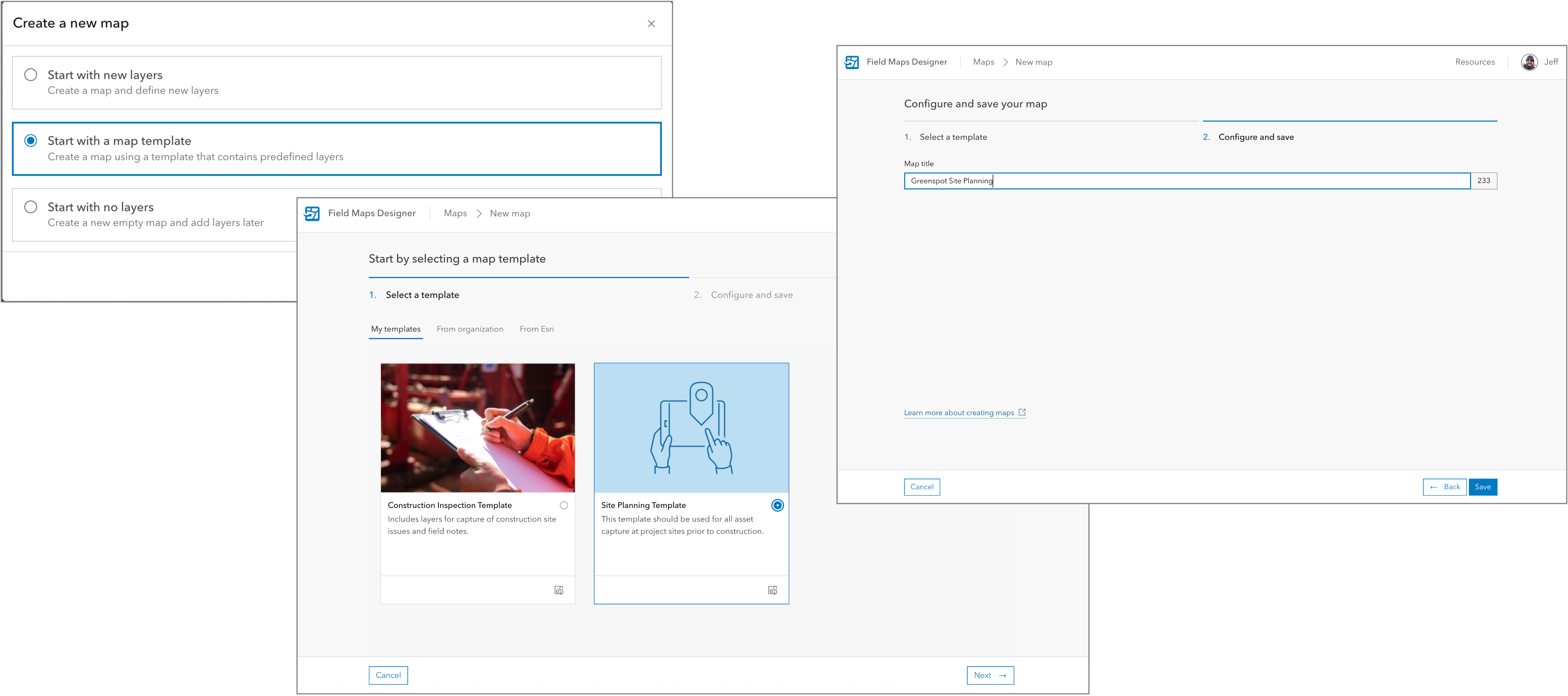 New maps from a template will create new layers using the symbology, templates, forms, and pop-up definition of the map template.