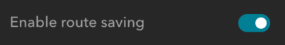 Route saving option