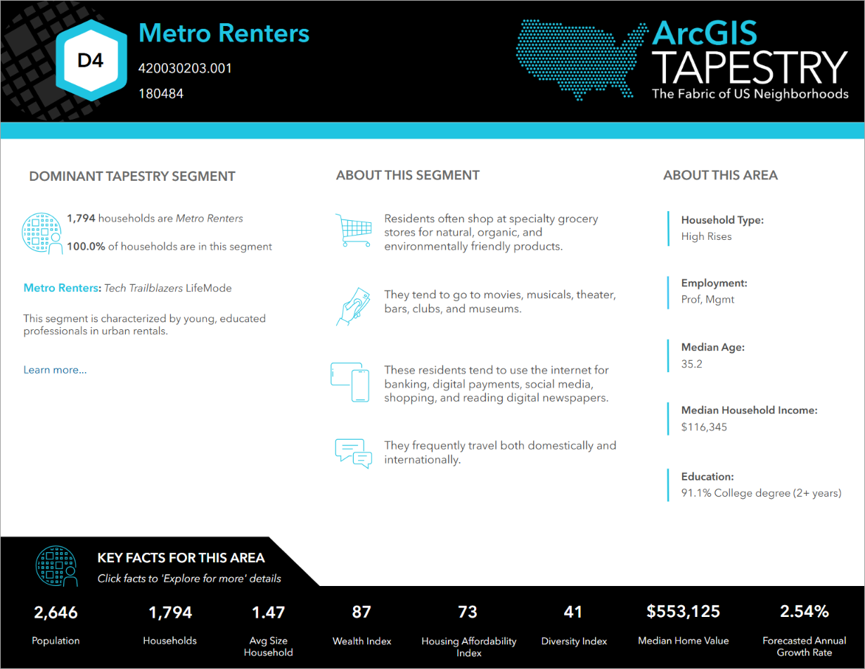 Dominant Tapestry Profile infographic
