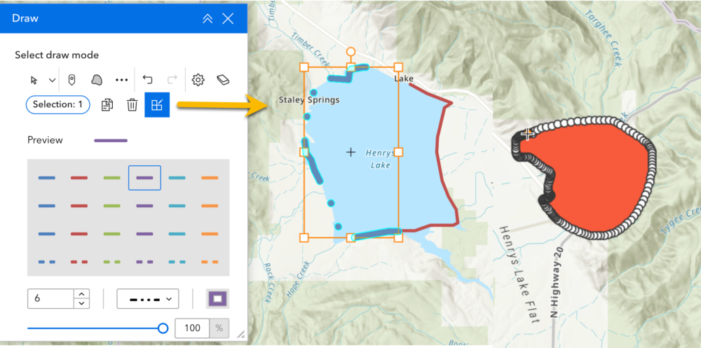 Freehand drawing tools and symbol changes
