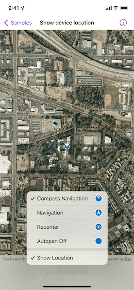 Swift Maps SDK location display
