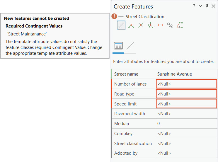 Warning message during data editing