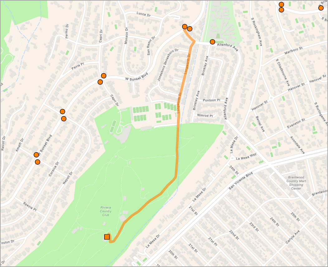 Closest facility result.