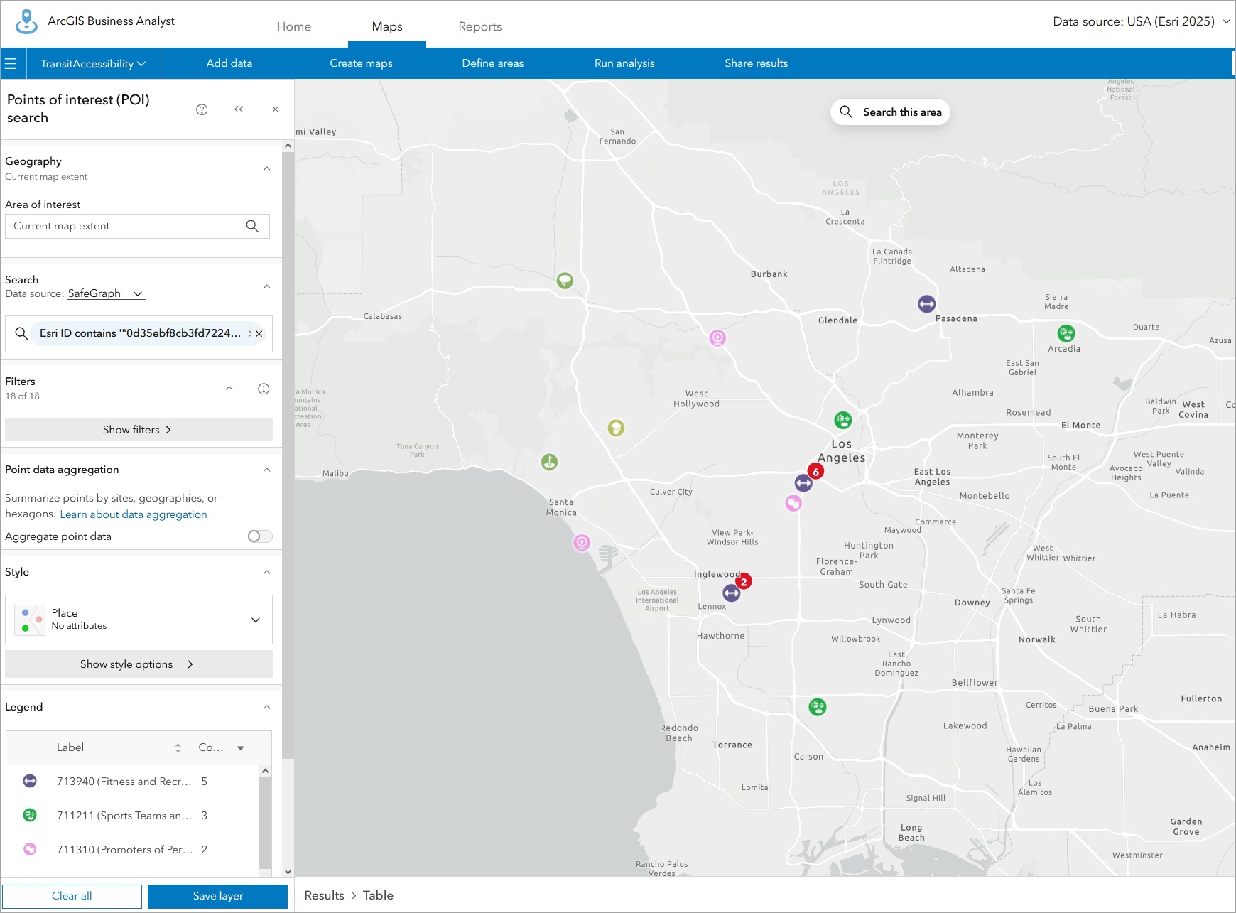 BA Web App POI layer
