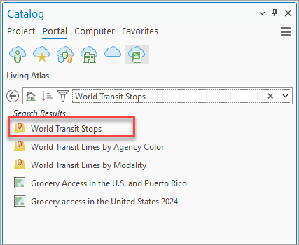 Add stops layer from Living Atlas