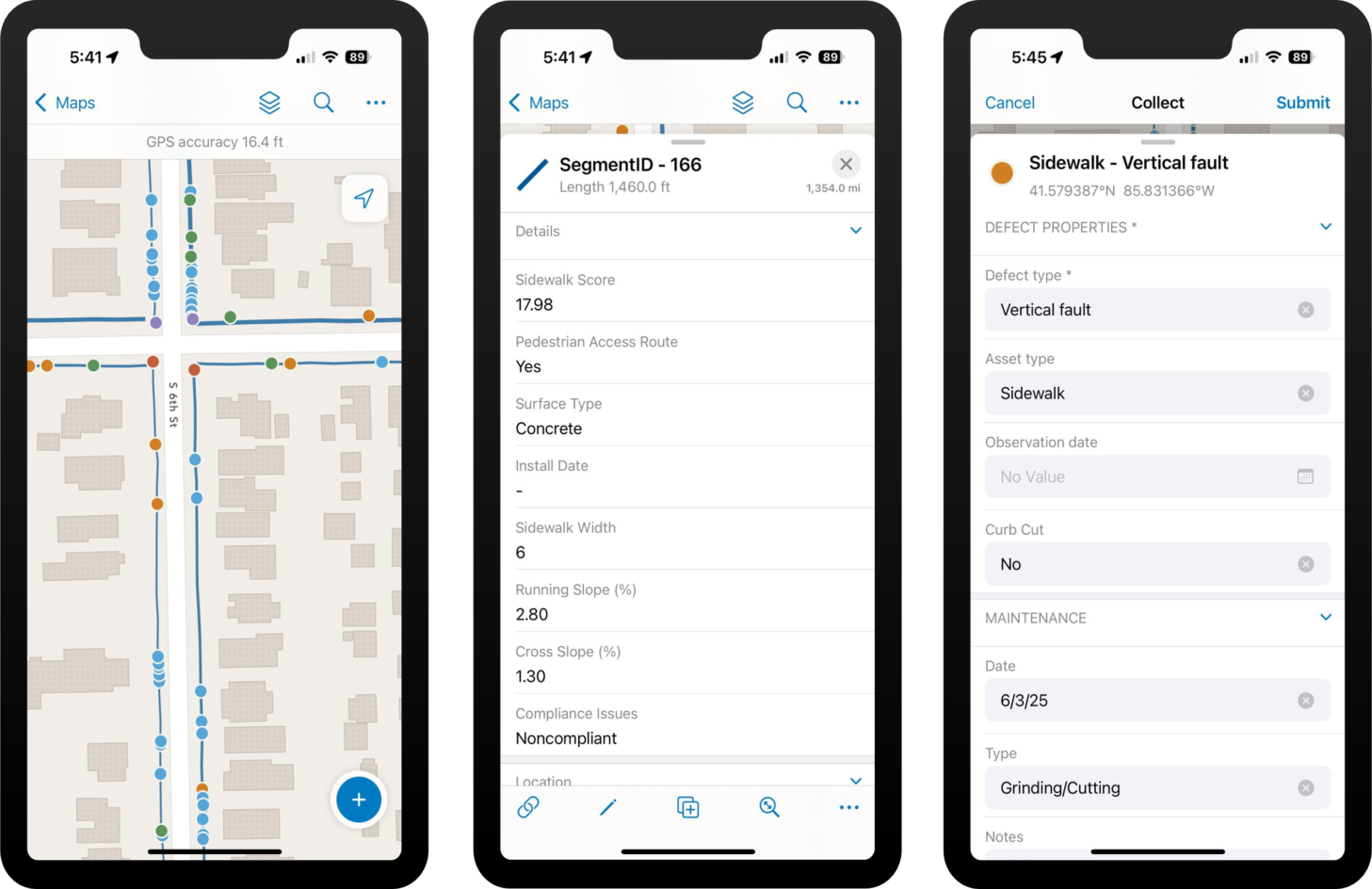 Sidewalk ArcGIS Field Maps