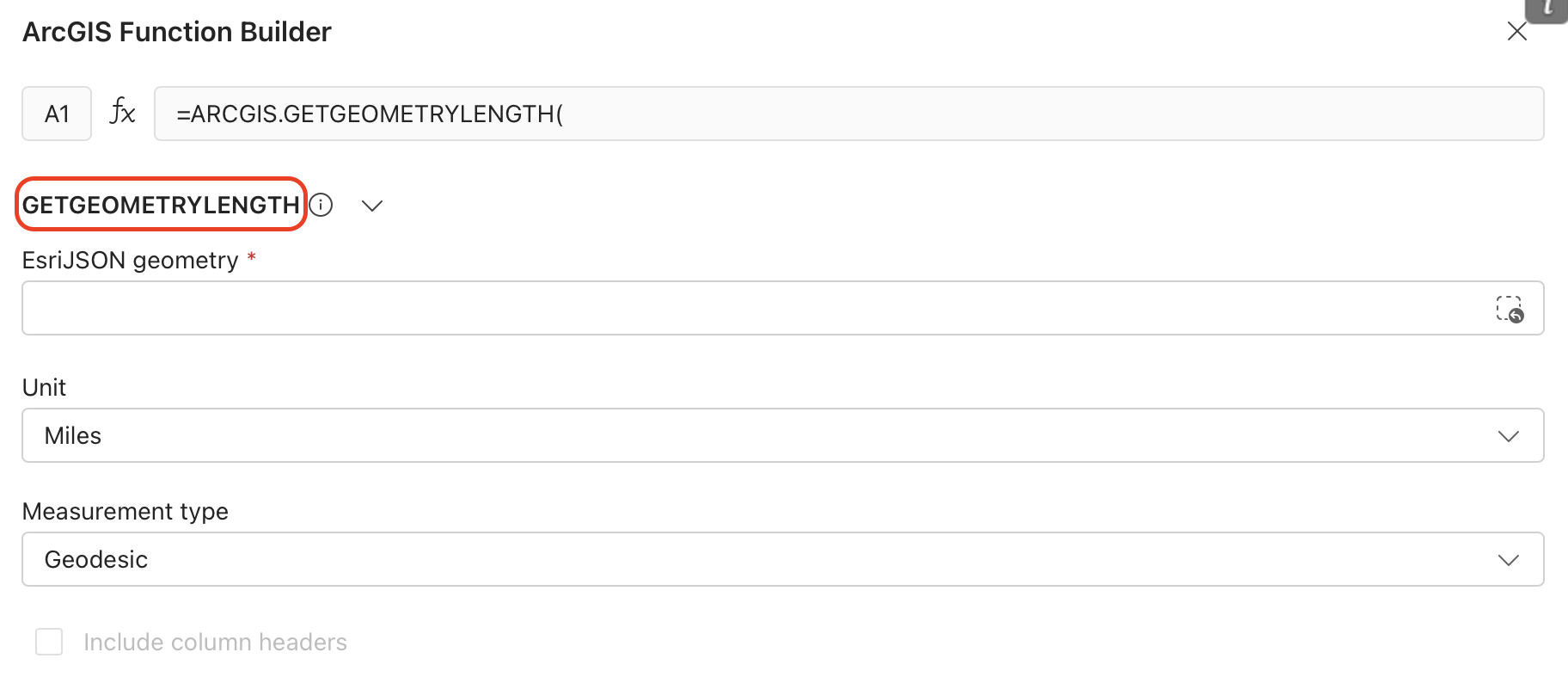 get geometry length outlined in red