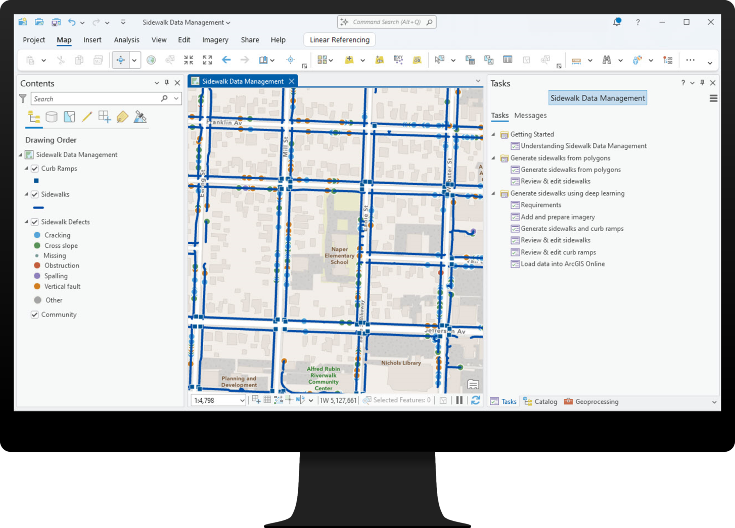 Sidewalk Data Management ArcGIS Pro Project