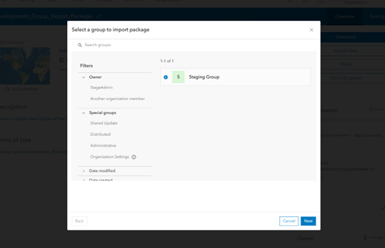 Select app for import