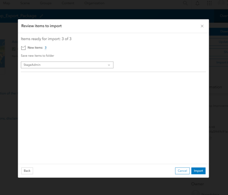 Review items for import