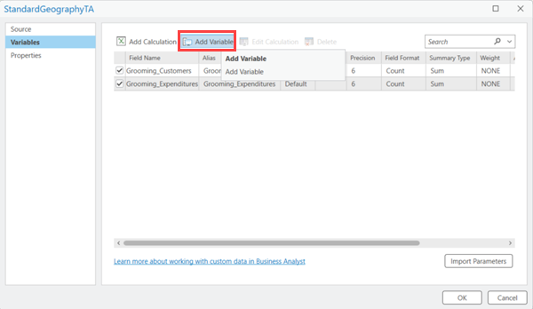 Adding variable to custom data