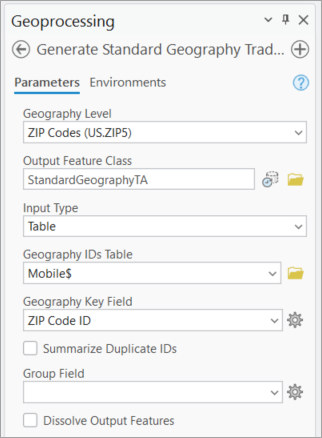 Creating trade areas in BA Pro