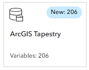 New ArcGIS Tapestry variables in the data browser.