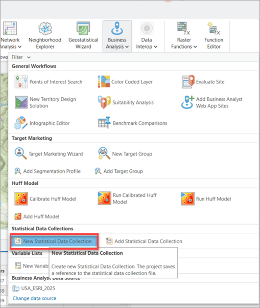 New Statistical Data Collection button