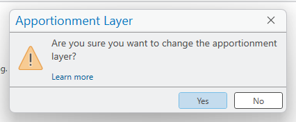 Changing the apportionment layer