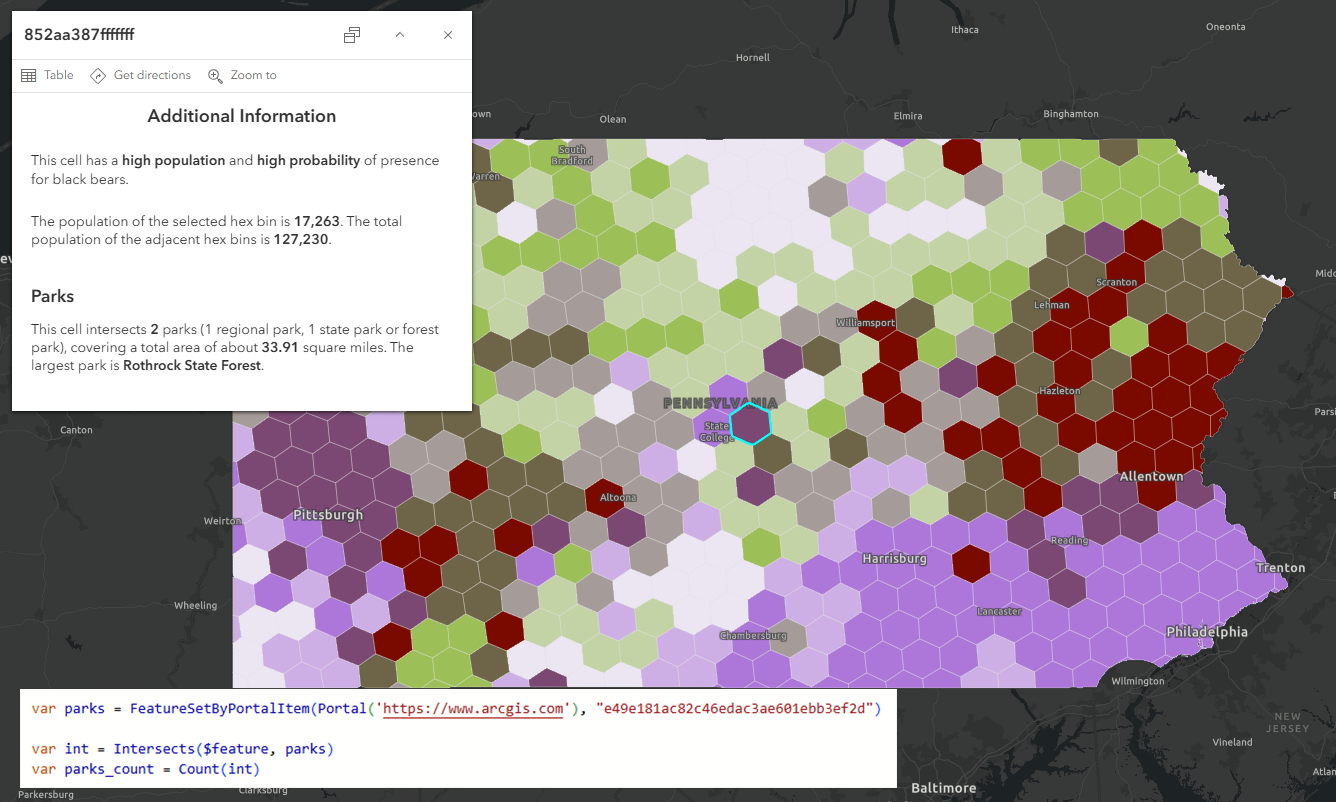 screenshot of arcade example